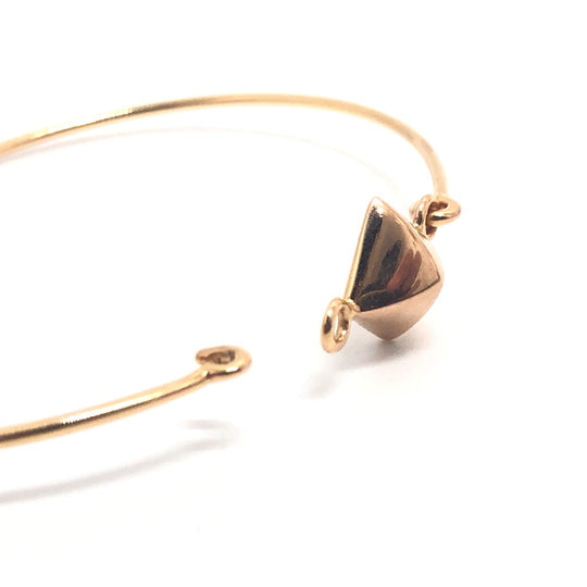 HERMES bracelet 18K gold K18 Collier de Sian Rock Medor Women Used Authentic