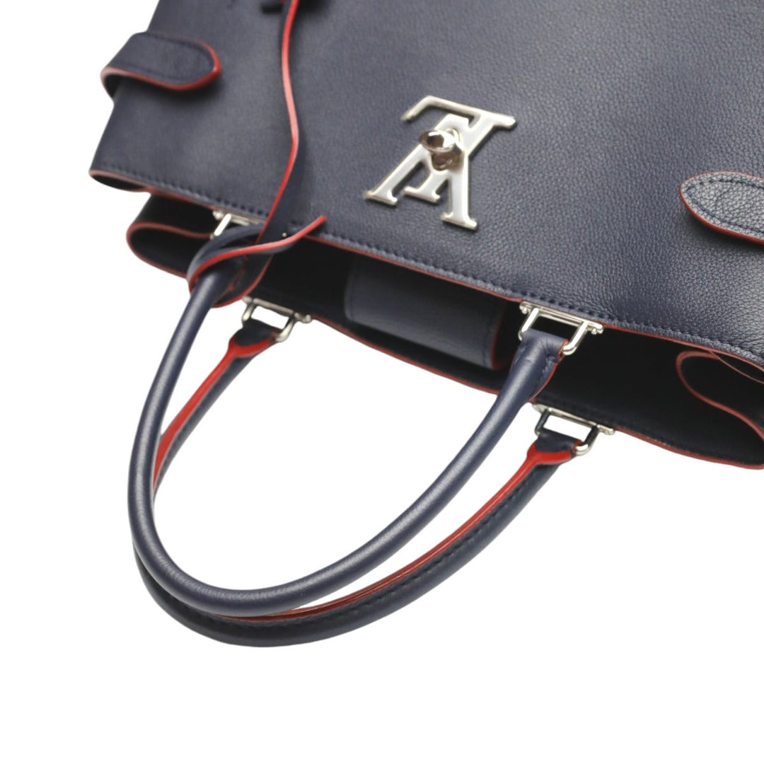 LOUIS VUITTON Handbag M53645 Calfskin Navy x red 2WAY bag Rock Me Day Marine Rouge Women Used Authentic