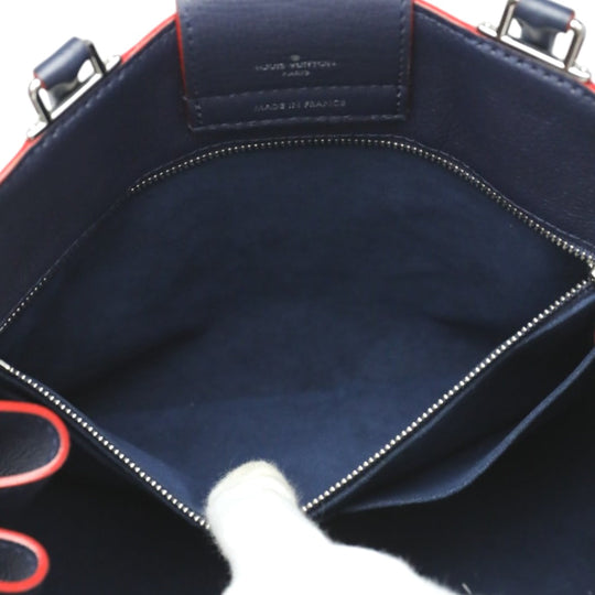 LOUIS VUITTON Handbag M53645 Calfskin Navy x red 2WAY bag Rock Me Day Marine Rouge Women Used Authentic