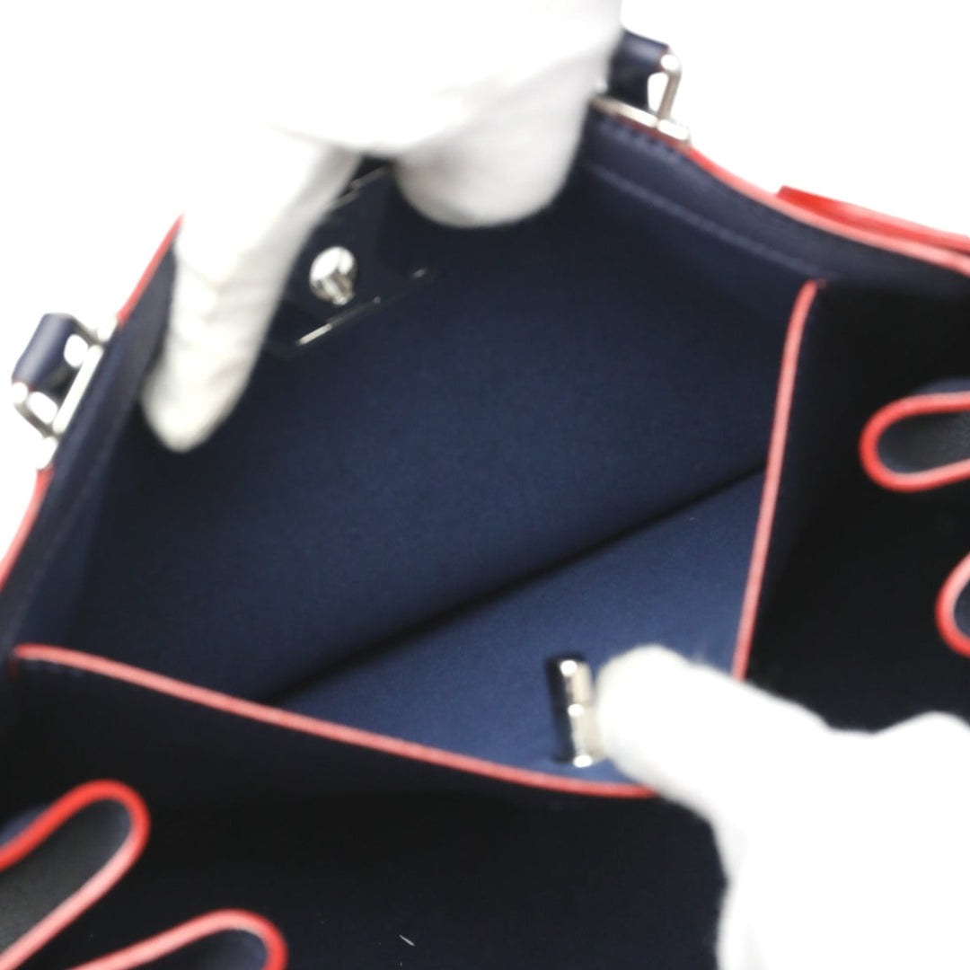 LOUIS VUITTON Handbag M53645 Calfskin Navy x red 2WAY bag Rock Me Day Marine Rouge Women Used Authentic