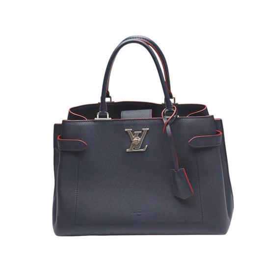 LOUIS VUITTON Handbag M53645 Calfskin Navy x red 2WAY bag Rock Me Day Marine Rouge Women Used Authentic