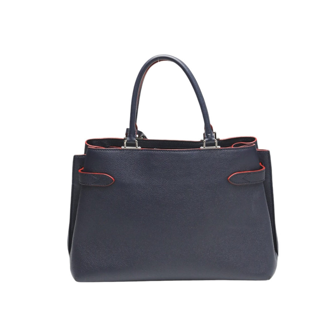 LOUIS VUITTON Handbag M53645 Calfskin Navy x red 2WAY bag Rock Me Day Marine Rouge Women Used Authentic