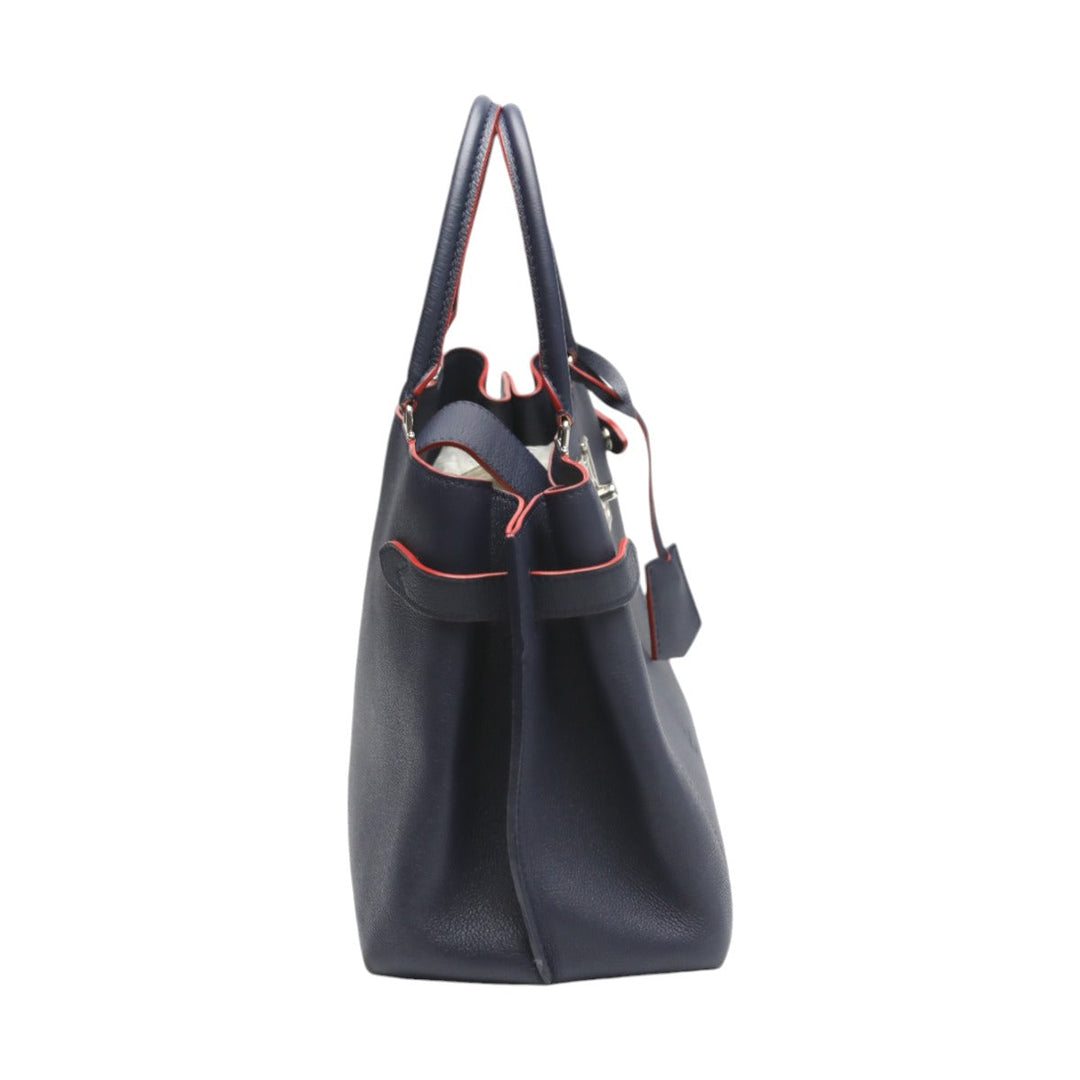 LOUIS VUITTON Handbag M53645 Calfskin Navy x red 2WAY bag Rock Me Day Marine Rouge Women Used Authentic
