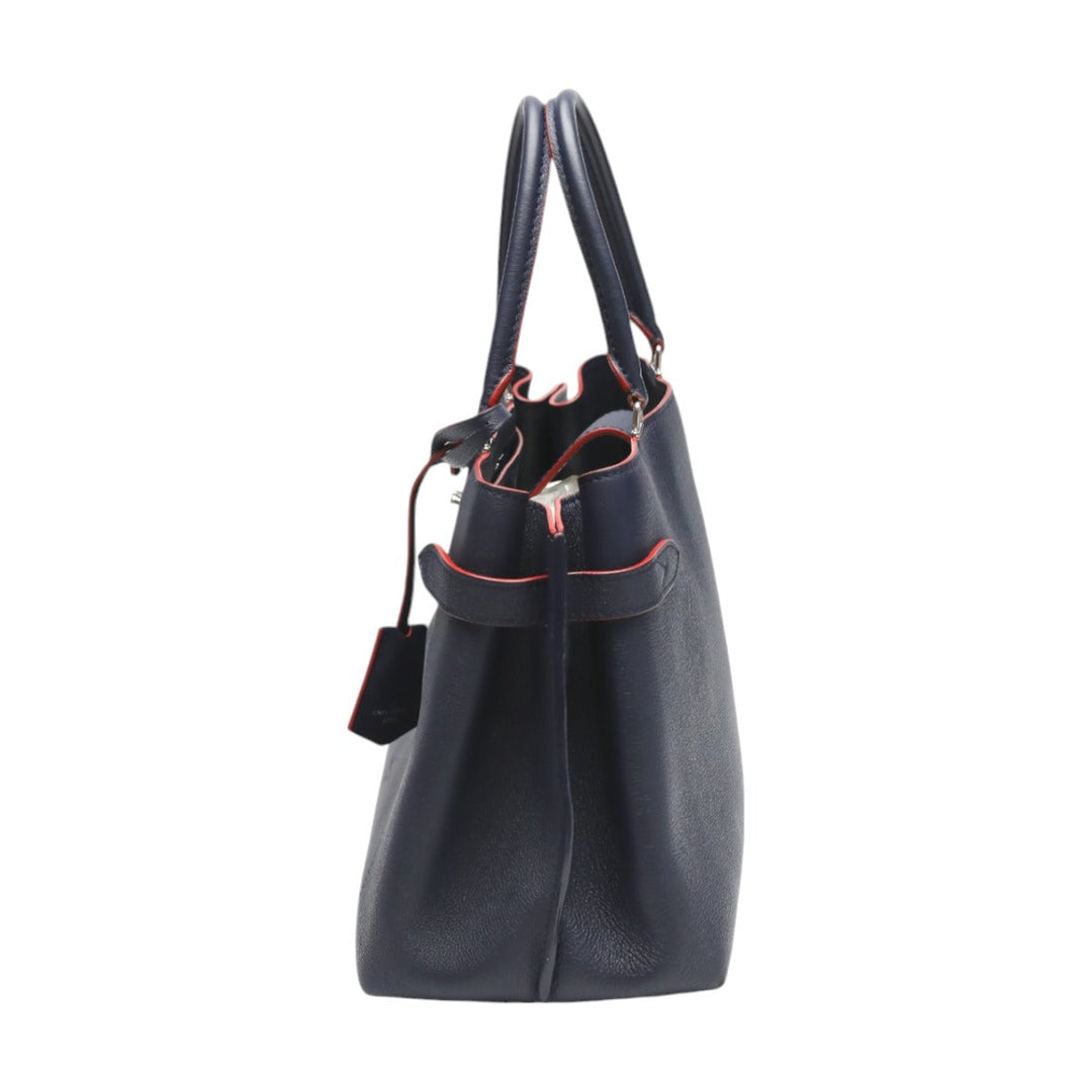 LOUIS VUITTON Handbag M53645 Calfskin Navy x red 2WAY bag Rock Me Day Marine Rouge Women Used Authentic