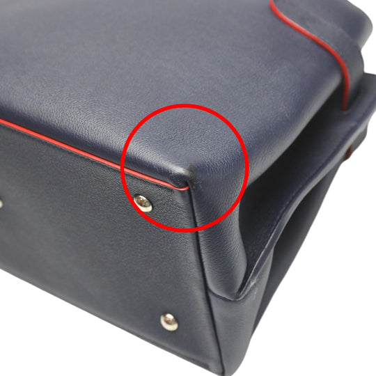 LOUIS VUITTON Handbag M53645 Calfskin Navy x red 2WAY bag Rock Me Day Marine Rouge Women Used Authentic