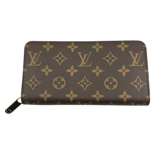 LOUIS VUITTON Long Wallet Purse M42616 Monogram canvas Brown Zip Around Monogram Zippy wallet Women Used Authentic