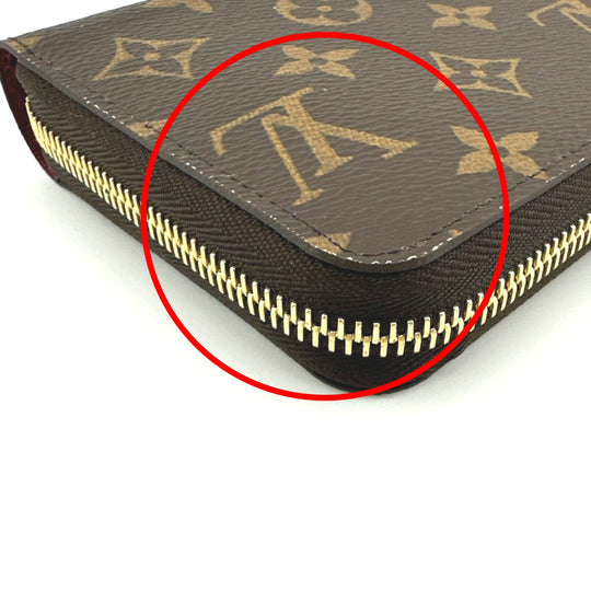 LOUIS VUITTON Long Wallet Purse M42616 Monogram canvas Brown Zip Around Monogram Zippy wallet Women Used Authentic