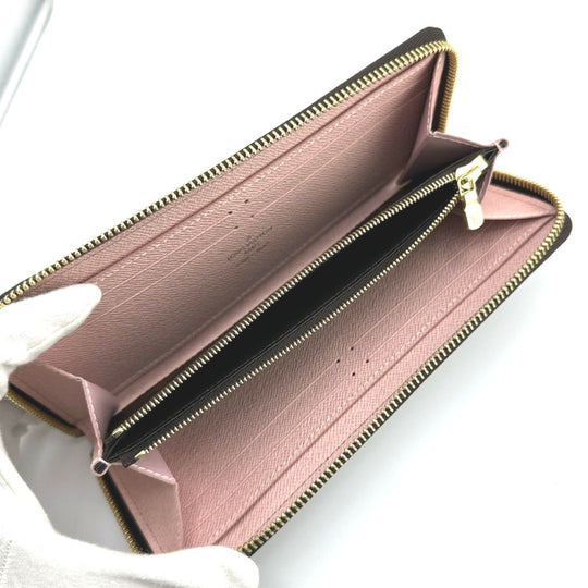 LOUIS VUITTON Long Wallet Purse M61298 Monogram canvas Rose valerine Clemence Monogram Rose valerine Women Used Authentic
