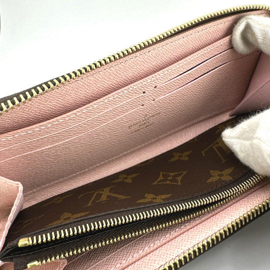 LOUIS VUITTON Long Wallet Purse M61298 Monogram canvas Rose valerine Clemence Monogram Rose valerine Women Used Authentic