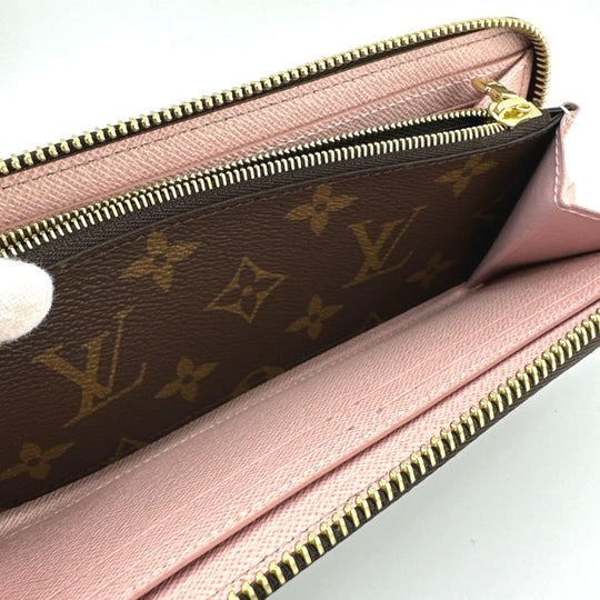 LOUIS VUITTON Long Wallet Purse M61298 Monogram canvas Rose valerine Clemence Monogram Rose valerine Women Used Authentic