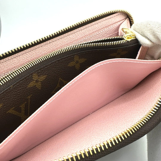 LOUIS VUITTON Long Wallet Purse M61298 Monogram canvas Rose valerine Clemence Monogram Rose valerine Women Used Authentic