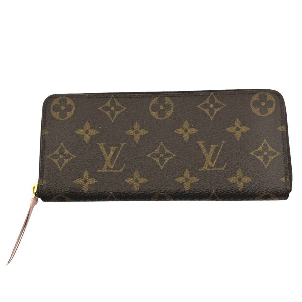 LOUIS VUITTON Long Wallet Purse M61298 Monogram canvas Rose valerine Clemence Monogram Rose valerine Women Used Authentic