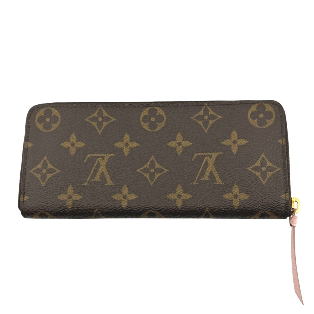 LOUIS VUITTON Long Wallet Purse M61298 Monogram canvas Rose valerine Clemence Monogram Rose valerine Women Used Authentic