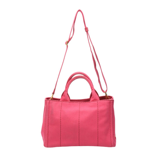 PRADA Tote Bag B2439G Cotton denim pink Tote Bag canvas Canapa Women Used Authentic