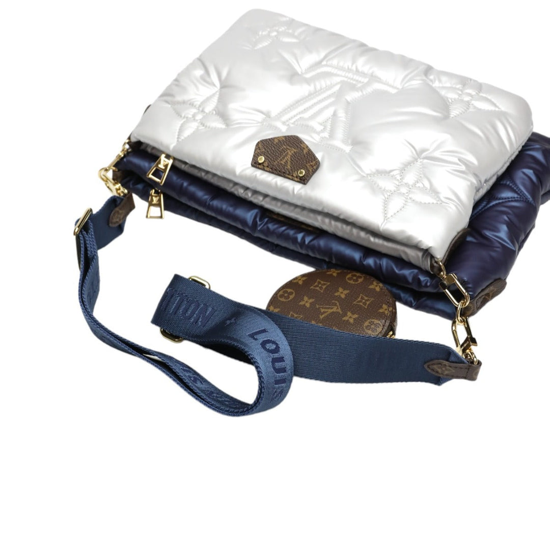 LOUIS VUITTON Shoulder Bag M21057 Monogram canvas Recycled nylon Navy/Silver Bags and pouches Monogram Maximulti Pochette Accessory Women Used Authentic