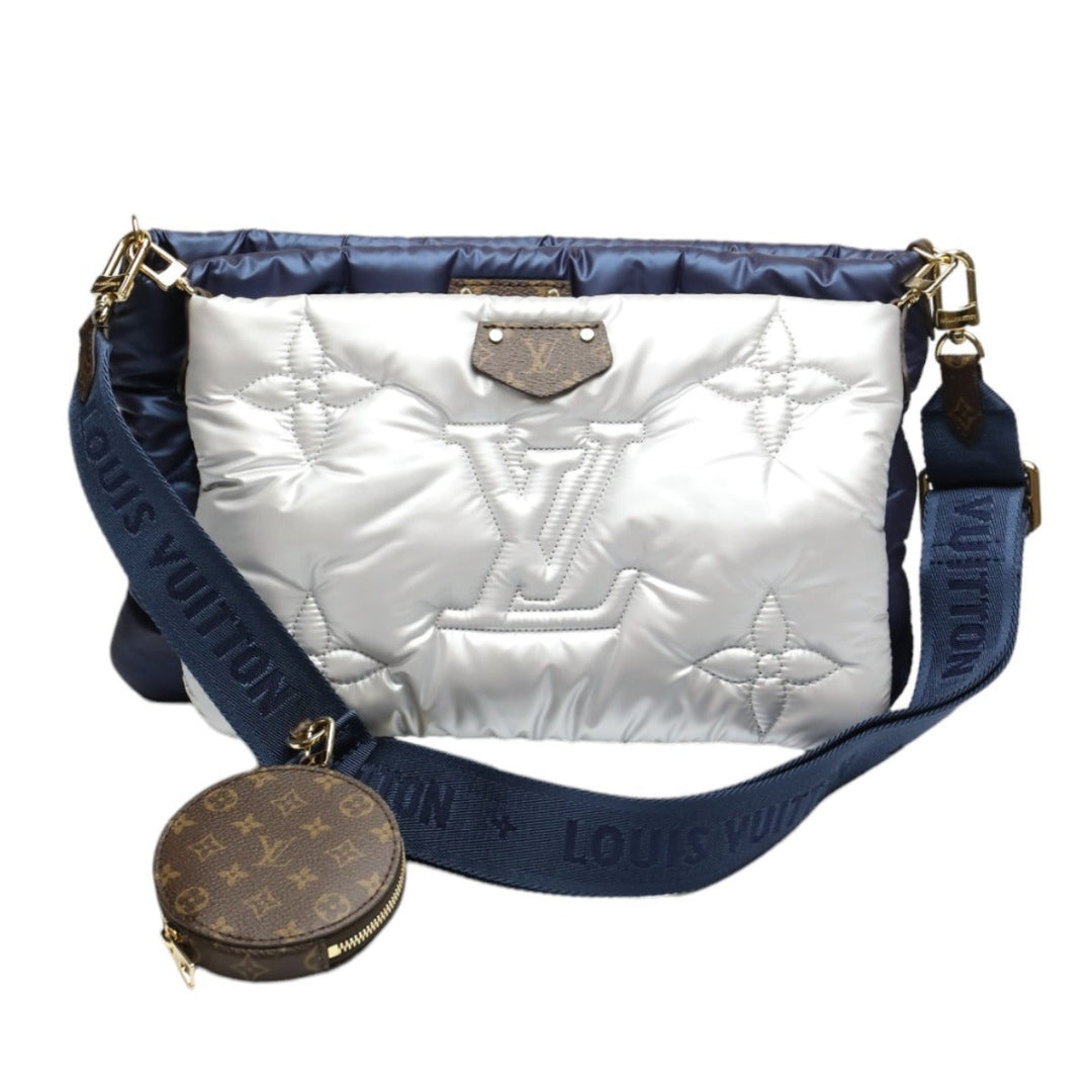 LOUIS VUITTON Shoulder Bag M21057 Monogram canvas Recycled nylon Navy/Silver Bags and pouches Monogram Maximulti Pochette Accessory Women Used Authentic