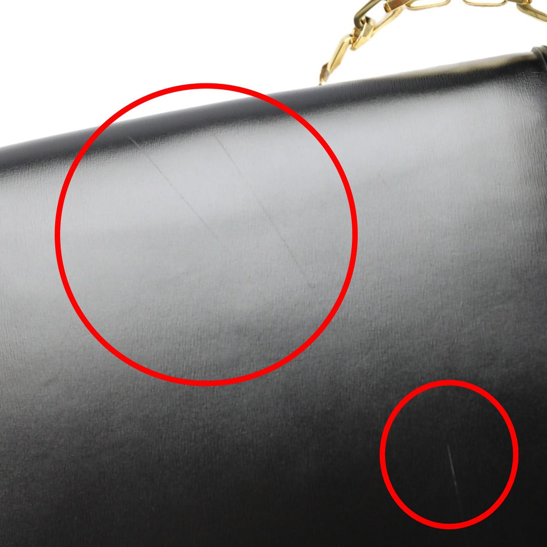 LOUIS VUITTON Shoulder Bag M55821 Calf leather Noir Chain LV Lock Dauphine MM Women Used Authentic