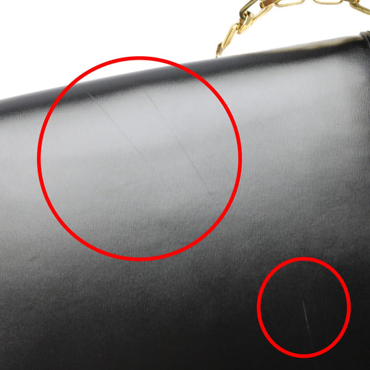 LOUIS VUITTON Shoulder Bag M55821 Calf leather Noir Chain LV Lock Dauphine MM Women Used Authentic