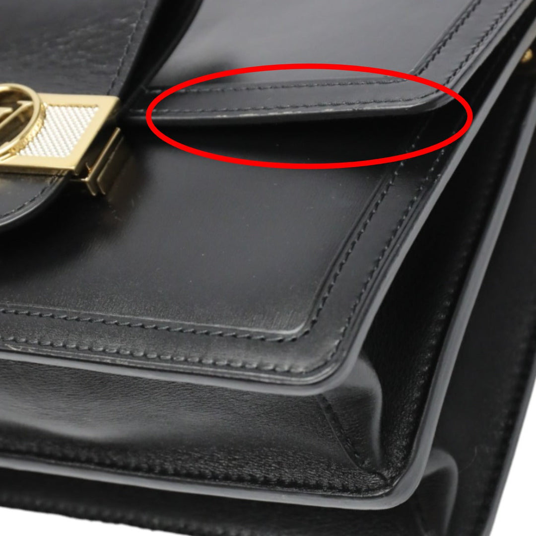 LOUIS VUITTON Shoulder Bag M55821 Calf leather Noir Chain LV Lock Dauphine MM Women Used Authentic