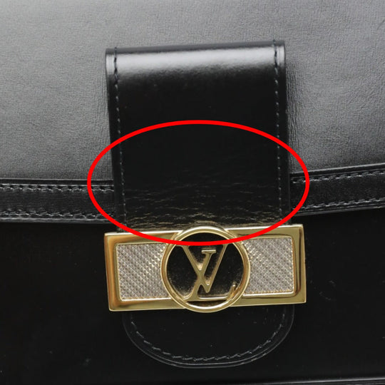 LOUIS VUITTON Shoulder Bag M55821 Calf leather Noir Chain LV Lock Dauphine MM Women Used Authentic
