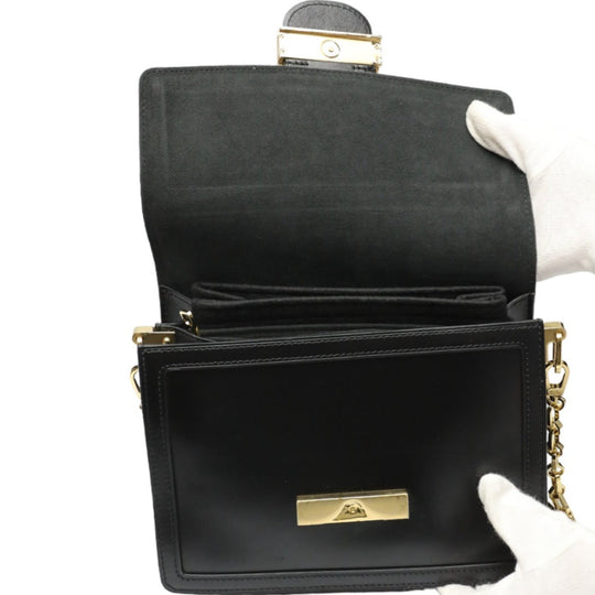 LOUIS VUITTON Shoulder Bag M55821 Calf leather Noir Chain LV Lock Dauphine MM Women Used Authentic