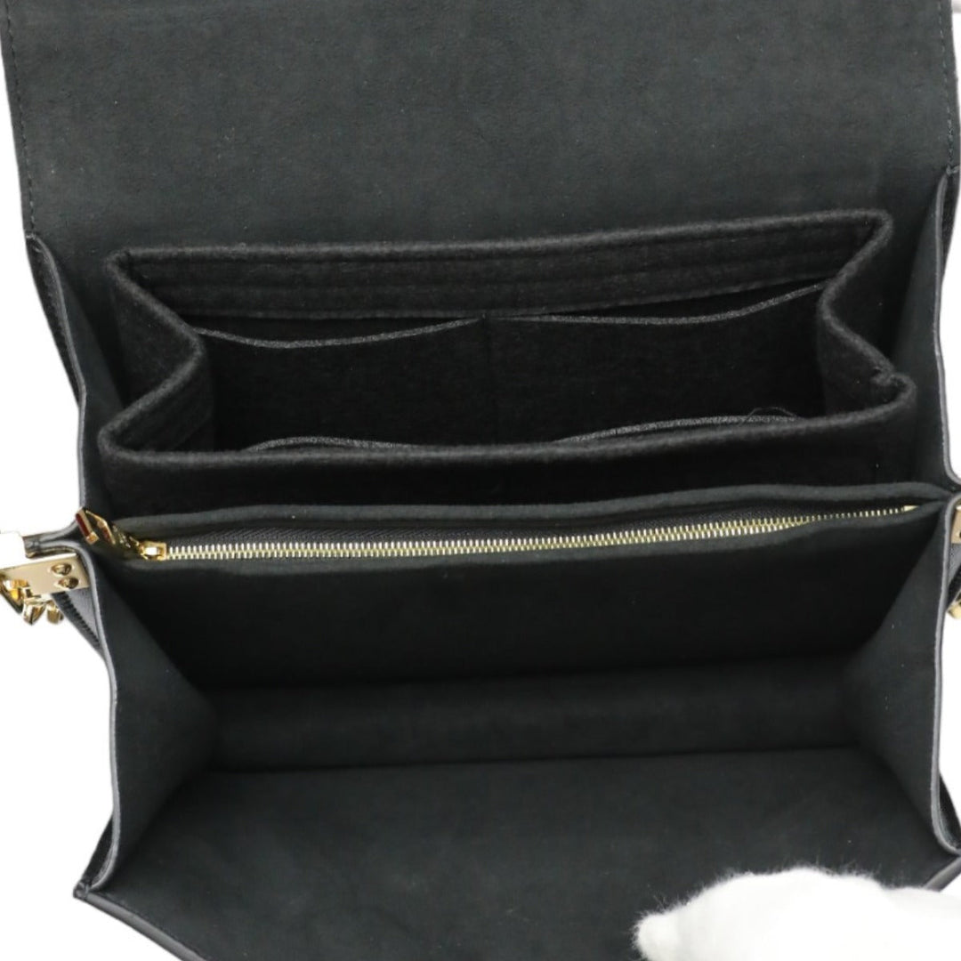 LOUIS VUITTON Shoulder Bag M55821 Calf leather Noir Chain LV Lock Dauphine MM Women Used Authentic
