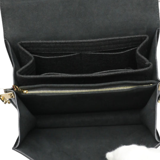 LOUIS VUITTON Shoulder Bag M55821 Calf leather Noir Chain LV Lock Dauphine MM Women Used Authentic