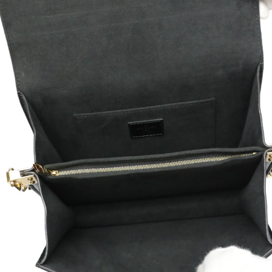LOUIS VUITTON Shoulder Bag M55821 Calf leather Noir Chain LV Lock Dauphine MM Women Used Authentic