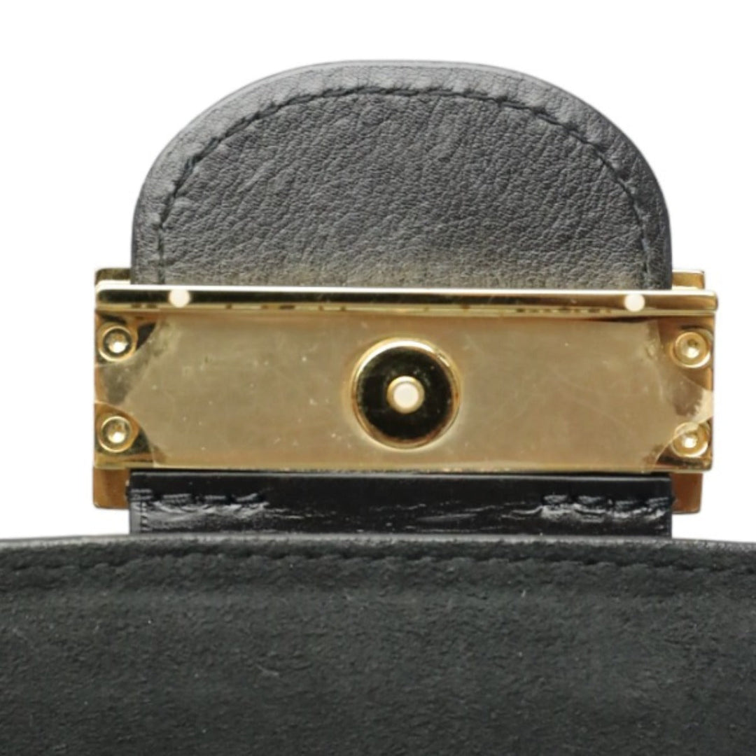 LOUIS VUITTON Shoulder Bag M55821 Calf leather Noir Chain LV Lock Dauphine MM Women Used Authentic