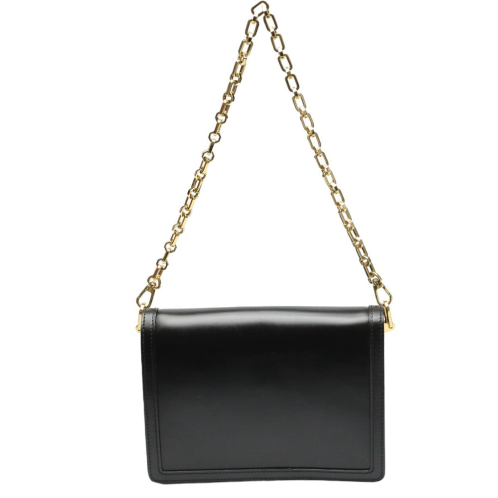 LOUIS VUITTON Shoulder Bag M55821 Calf leather Noir Chain LV Lock Dauphine MM Women Used Authentic