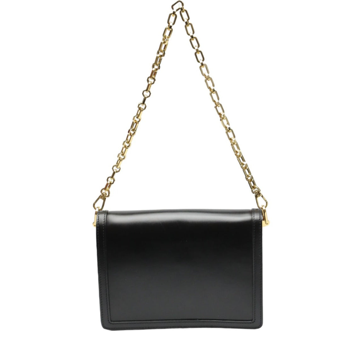 LOUIS VUITTON Shoulder Bag M55821 Calf leather Noir Chain LV Lock Dauphine MM Women Used Authentic