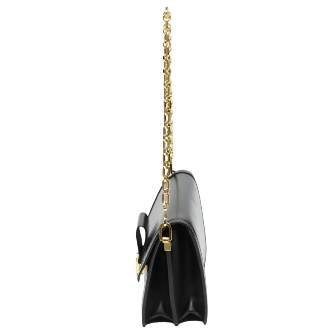 LOUIS VUITTON Shoulder Bag M55821 Calf leather Noir Chain LV Lock Dauphine MM Women Used Authentic