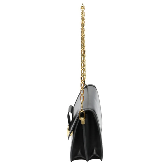 LOUIS VUITTON Shoulder Bag M55821 Calf leather Noir Chain LV Lock Dauphine MM Women Used Authentic