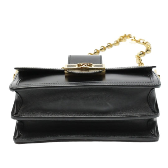 LOUIS VUITTON Shoulder Bag M55821 Calf leather Noir Chain LV Lock Dauphine MM Women Used Authentic