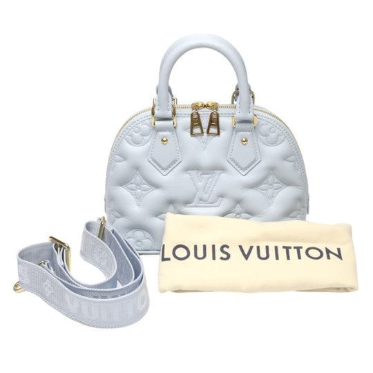 LOUIS VUITTON Shoulder Bag M59822 Monogram mat Light blue Handbag Monogram Alma Soft BB Women Used Authentic
