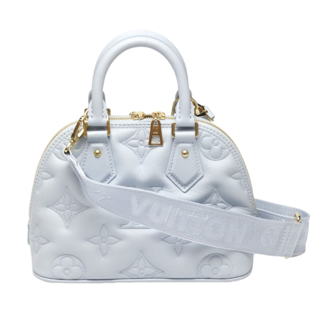 LOUIS VUITTON Shoulder Bag M59822 Monogram mat Light blue Handbag Monogram Alma Soft BB Women Used Authentic