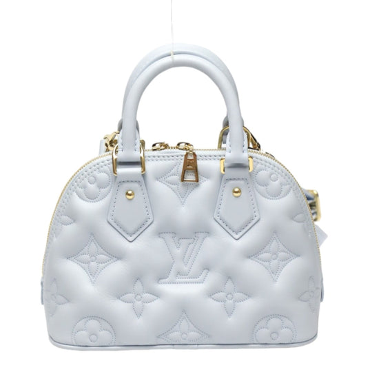 LOUIS VUITTON Shoulder Bag M59822 Monogram mat Light blue Handbag Monogram Alma Soft BB Women Used Authentic