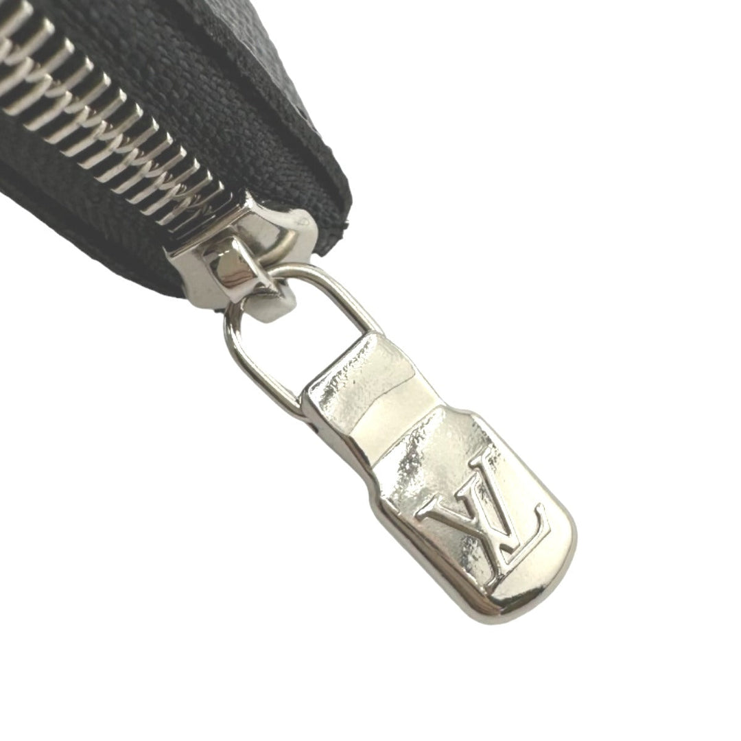 LOUIS VUITTON Key case Key holder  N60155 Damier Grafitto Canvas gray Key case Key holder for coin pocket Graphite Pochette Cre mens Used Authentic