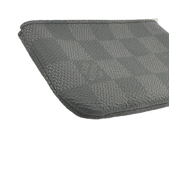 LOUIS VUITTON Key case Key holder  N60155 Damier Grafitto Canvas gray Key case Key holder for coin pocket Graphite Pochette Cre mens Used Authentic