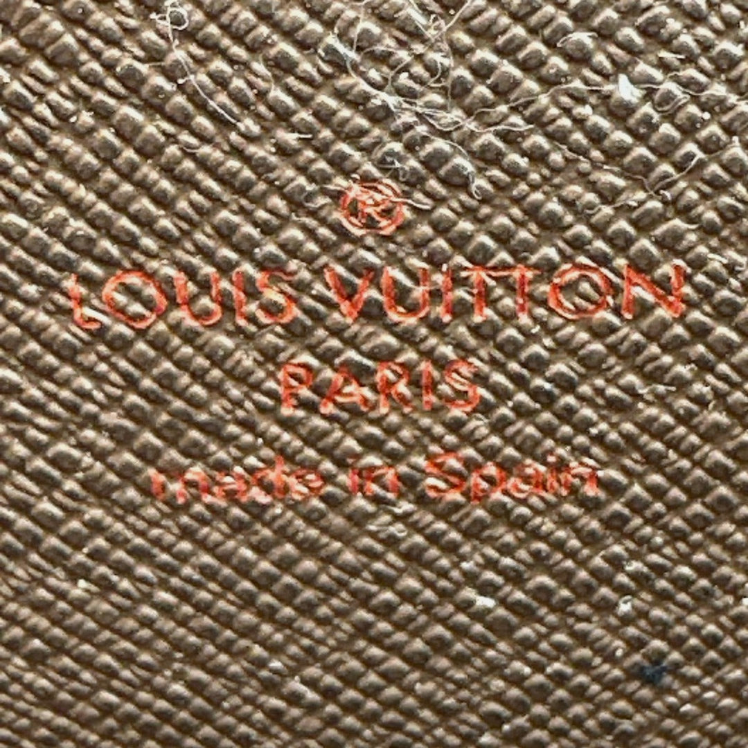 LOUIS VUITTON Long Wallet Purse N60015 Damier canvas Ebene Zip Around Damier Zippy wallet unisex(Unisex) Used Authentic