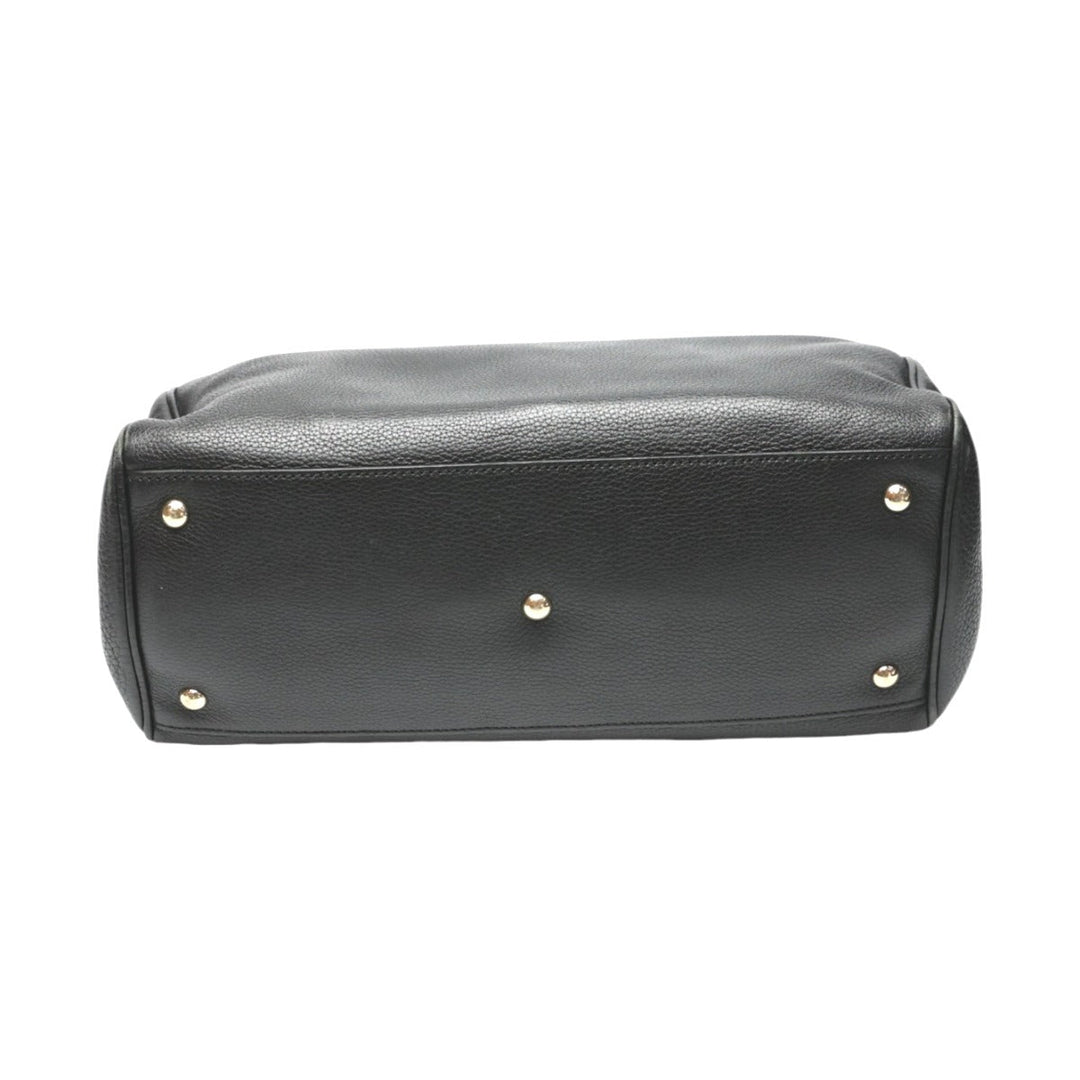 GUCCI Handbag 323660 leather black 2WAY bag leather Bamboo shopper Women Used Authentic