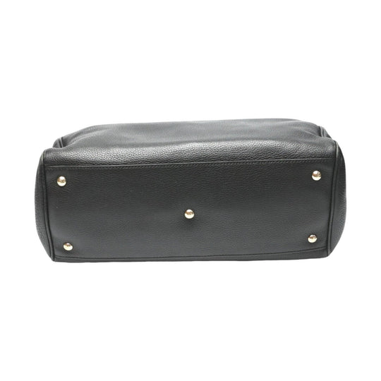 GUCCI Handbag 323660 leather black 2WAY bag leather Bamboo shopper Women Used Authentic
