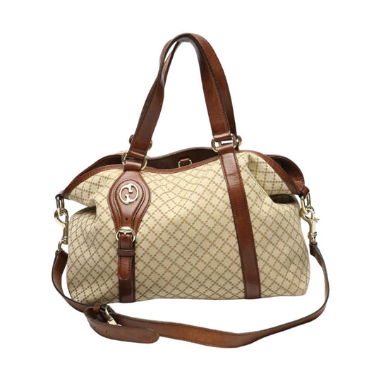 GUCCI Tote Bag 282346 canvas Antique brown 2WAYShoulder Bag Diamante Women Used Authentic