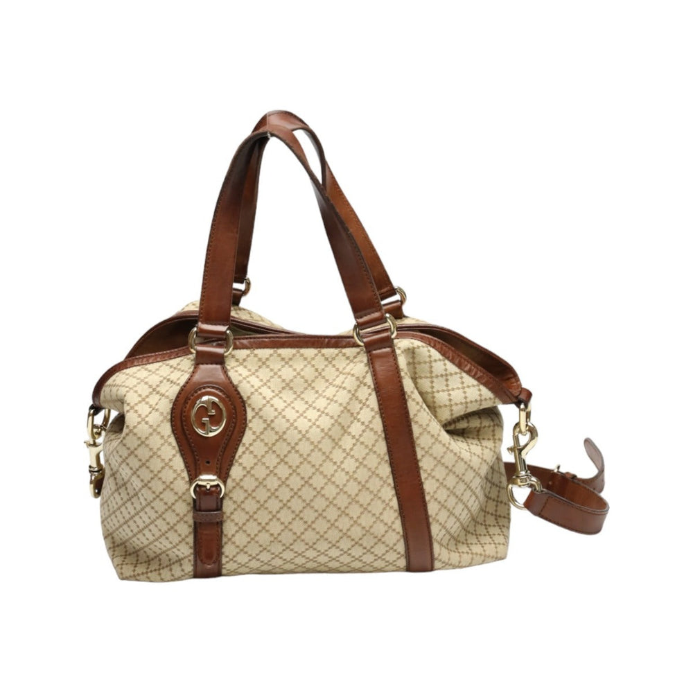 GUCCI Tote Bag 282346 canvas Antique brown 2WAYShoulder Bag Diamante Women Used Authentic