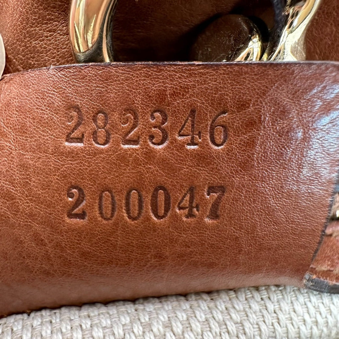 GUCCI Tote Bag 282346 canvas Antique brown 2WAYShoulder Bag Diamante Women Used Authentic