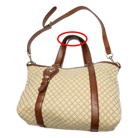 GUCCI Tote Bag 282346 canvas Antique brown 2WAYShoulder Bag Diamante Women Used Authentic
