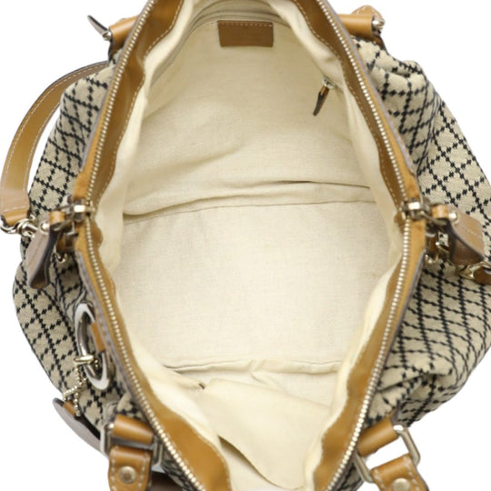 GUCCI Tote Bag 247902 canvas Beige x brown 2WAYShoulder Bag Diamante Women Used Authentic