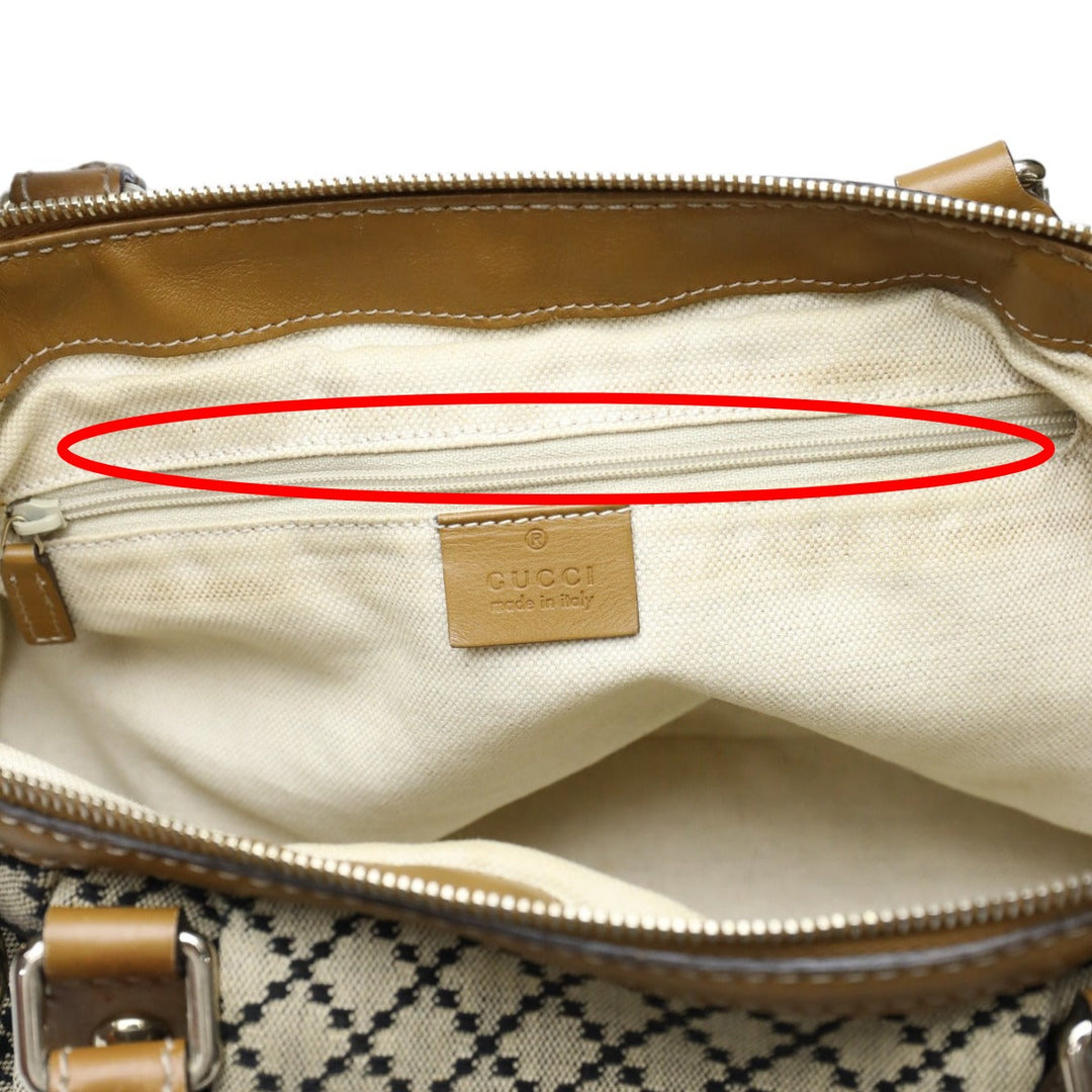 GUCCI Tote Bag 247902 canvas Beige x brown 2WAYShoulder Bag Diamante Women Used Authentic