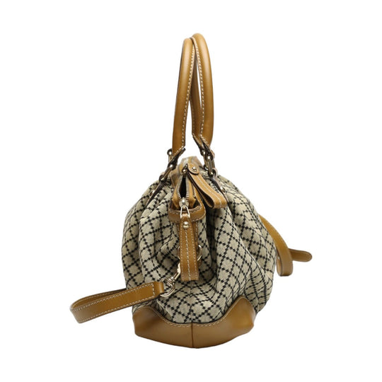 GUCCI Tote Bag 247902 canvas Beige x brown 2WAYShoulder Bag Diamante Women Used Authentic