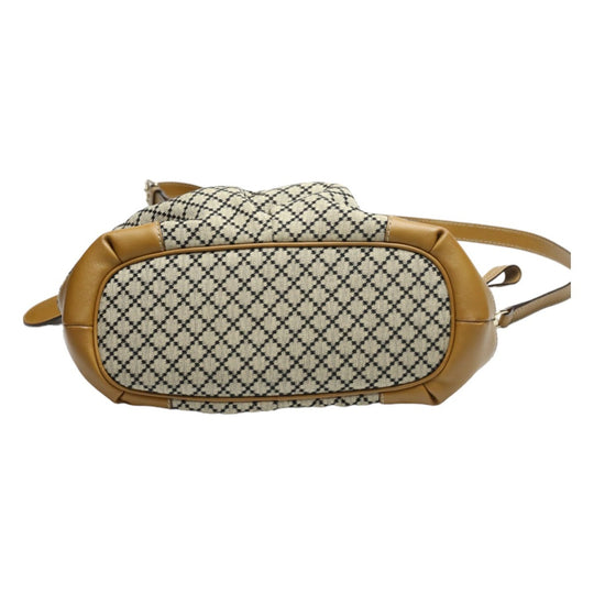 GUCCI Tote Bag 247902 canvas Beige x brown 2WAYShoulder Bag Diamante Women Used Authentic